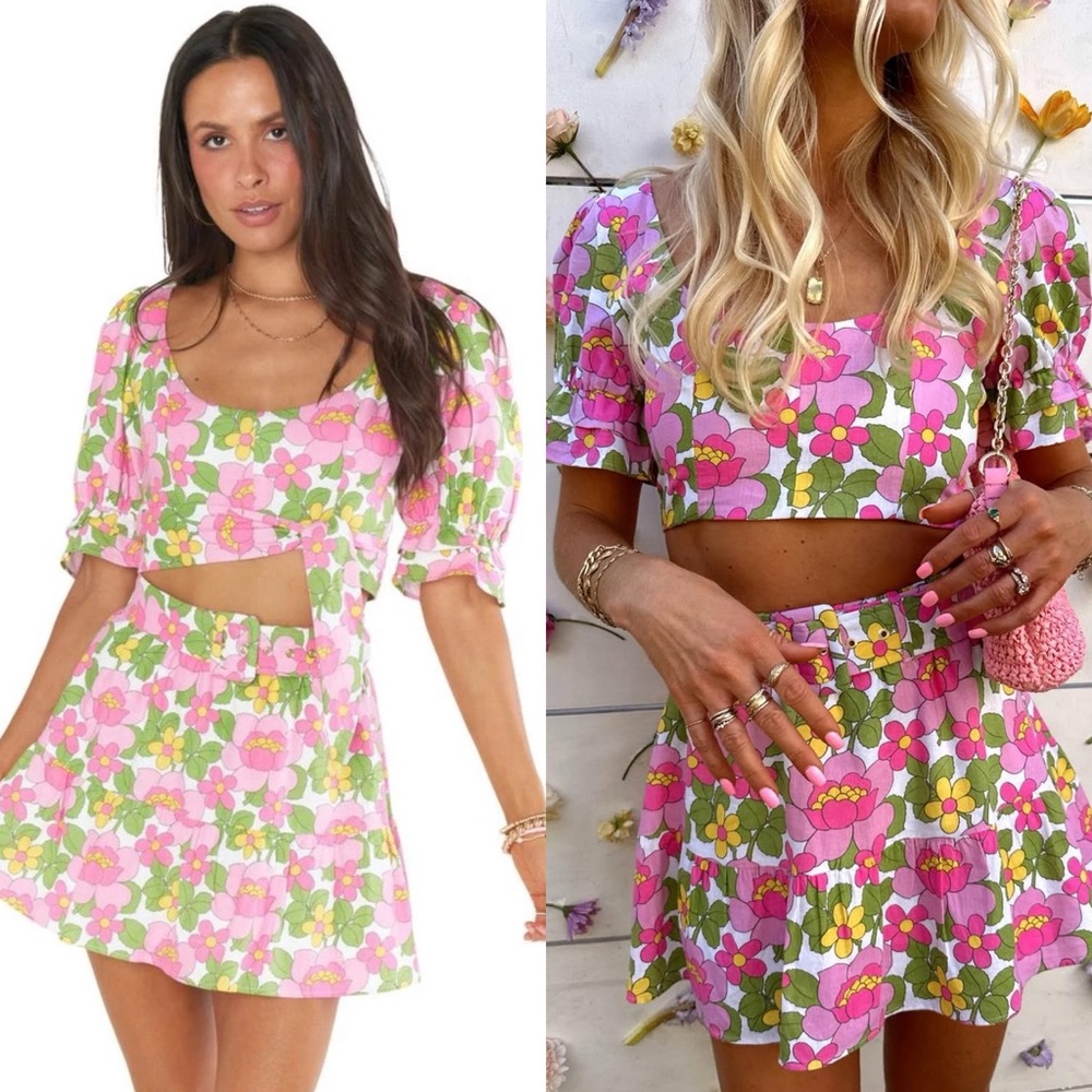 NWT Show Me Your Mumu Fiona Skirt Top Two Piece Set Floral Print
